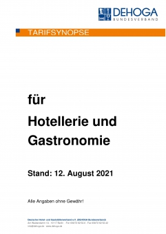 Tarifsynopse 2021 für Hotellerie und Gastronomie PDF